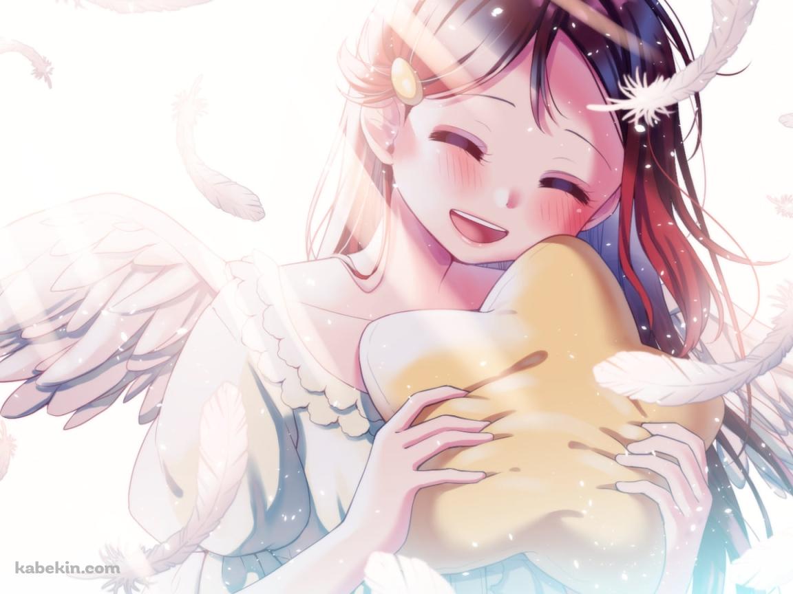 黄色い星のクッションを持つ桜内梨子 / ラブライブ!サンシャイン!!の壁紙(1152px x 864px) 高画質 PC・デスクトップ用