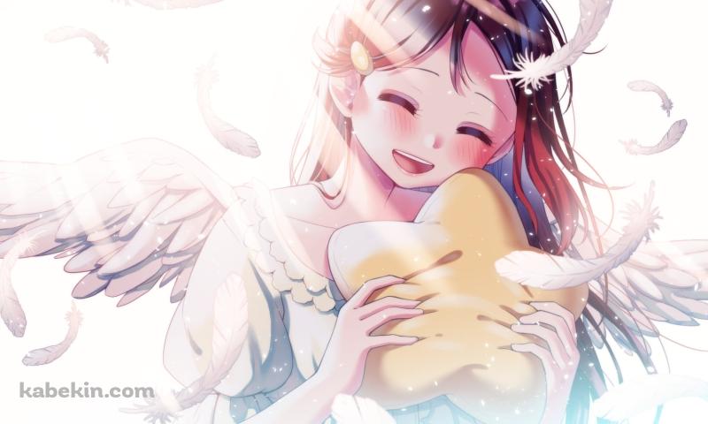 黄色い星のクッションを持つ桜内梨子 / ラブライブ!サンシャイン!!の壁紙(800px x 480px) 高画質 PC・デスクトップ用