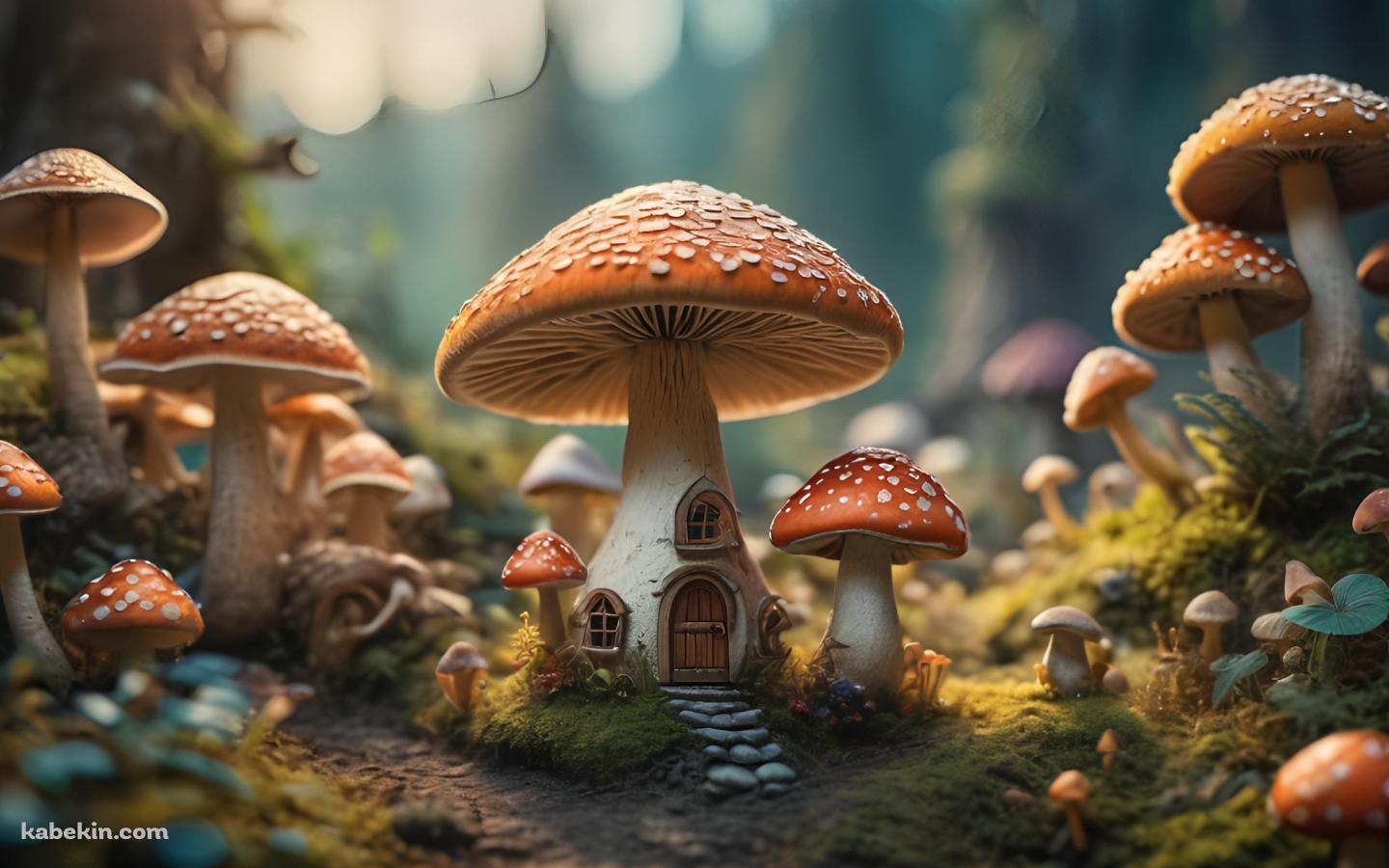 赤いキノコの家 / マッシュルームの壁紙(1440px x 900px) 高画質 PC・デスクトップ用