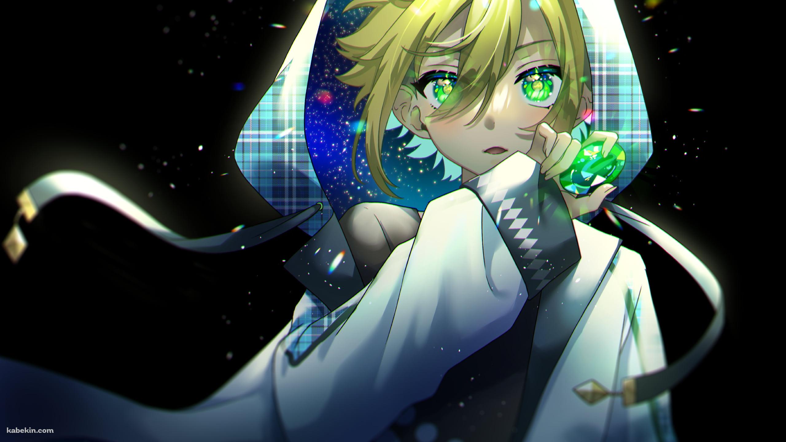 緑色の宝石を持つ卯月コウ / にじさんじ / バーチャルYouTuber / Vtuberの壁紙(2560px x 1440px) 高画質 PC・デスクトップ用