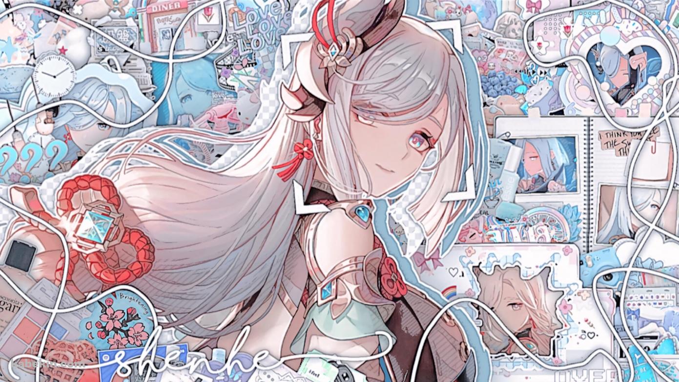 振り向く可愛いシェンヘ / 原神の壁紙(1391px x 783px) 高画質 PC・デスクトップ用