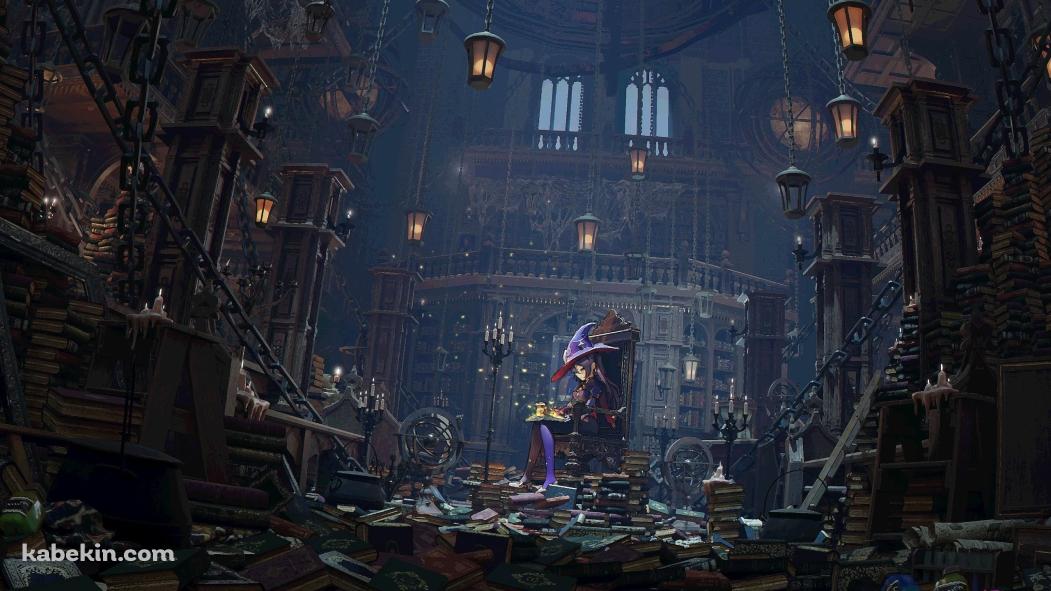 散らかった部屋で本を読むモナ / 原神の壁紙(1051px x 591px) 高画質 PC・デスクトップ用
