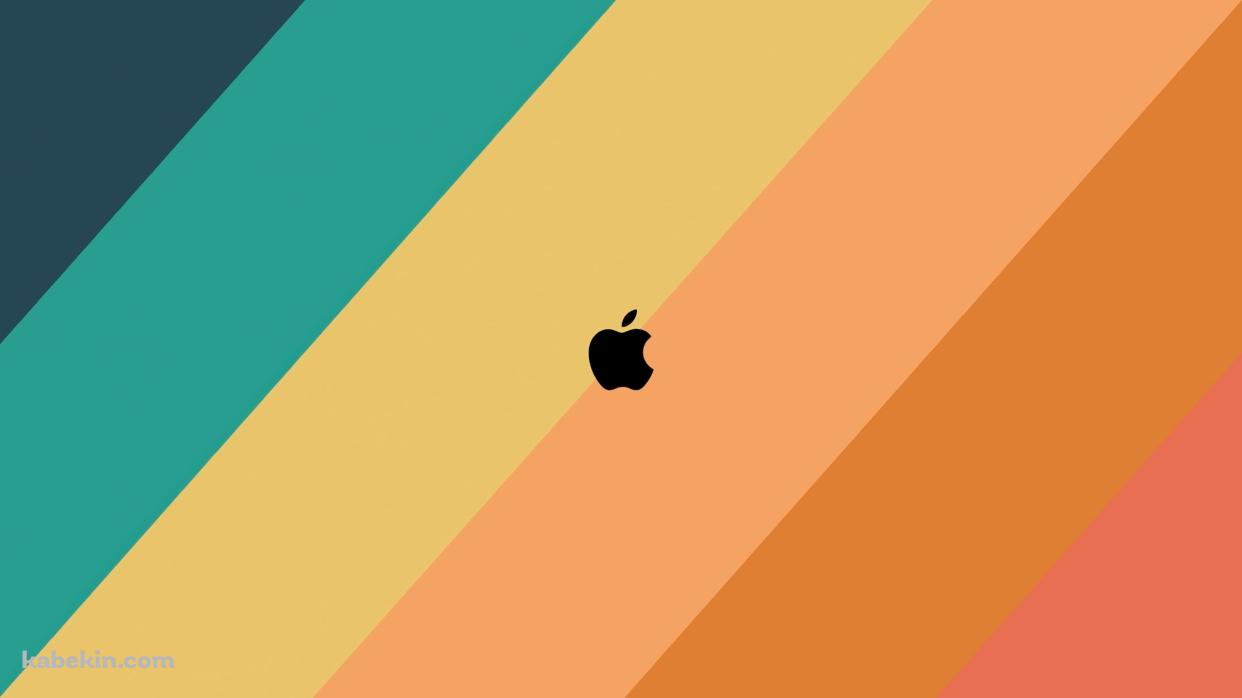 緑・ピンク・黄色のグラデーションのグラデーション / Apple / ミニマル / ロゴの壁紙(1242px x 698px) 高画質 PC・デスクトップ用