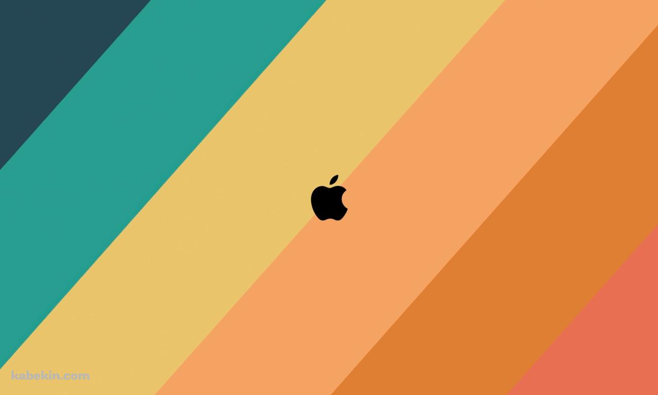 緑・ピンク・黄色のグラデーションのグラデーション / Apple / ミニマル / ロゴの壁紙(1280px x 768px) 高画質 PC・デスクトップ用