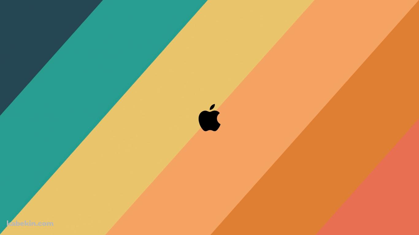 緑・ピンク・黄色のグラデーションのグラデーション / Apple / ミニマル / ロゴの壁紙(1366px x 768px) 高画質 PC・デスクトップ用