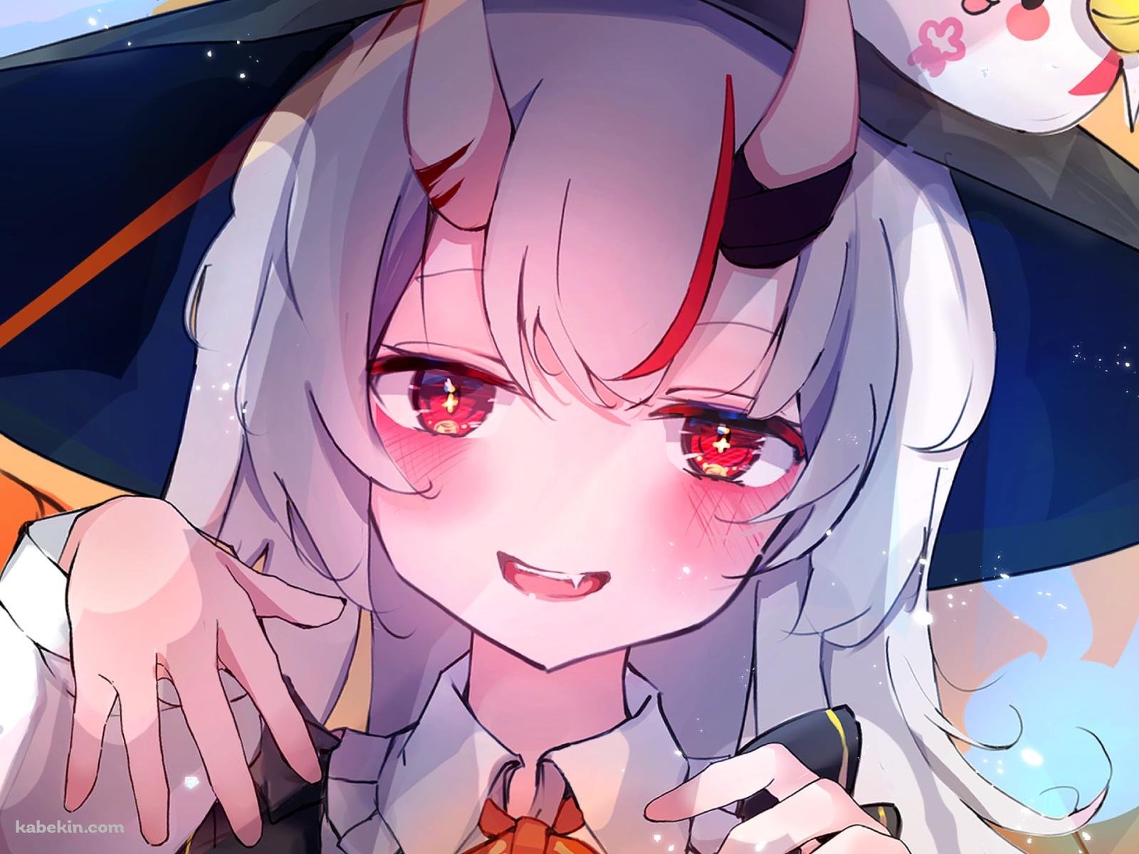 ハロウィンコスの可愛い百鬼あやめ / ホロライブ / バーチャルYouTuber / Vtuberの壁紙(1600px x 1200px) 高画質 PC・デスクトップ用