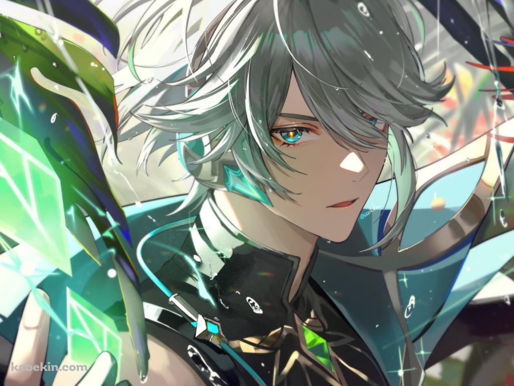 魔法を詠唱するかっこいいアルハイゼン / 原神の壁紙(1024px x 768px) 高画質 PC・デスクトップ用