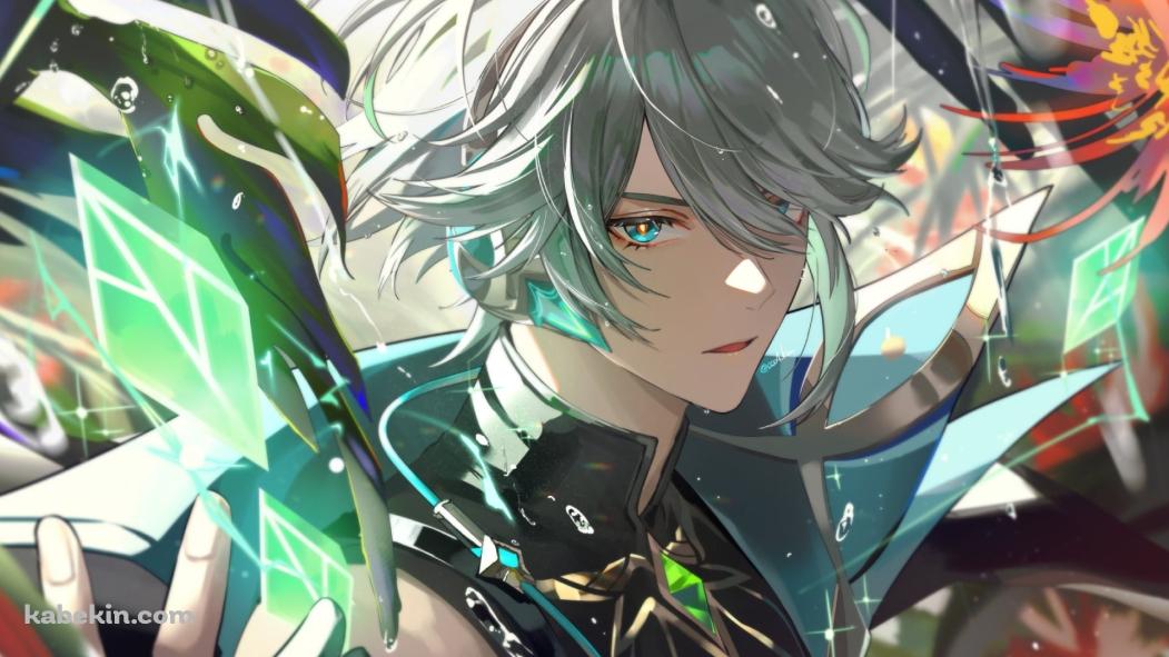 魔法を詠唱するかっこいいアルハイゼン / 原神の壁紙(1051px x 591px) 高画質 PC・デスクトップ用