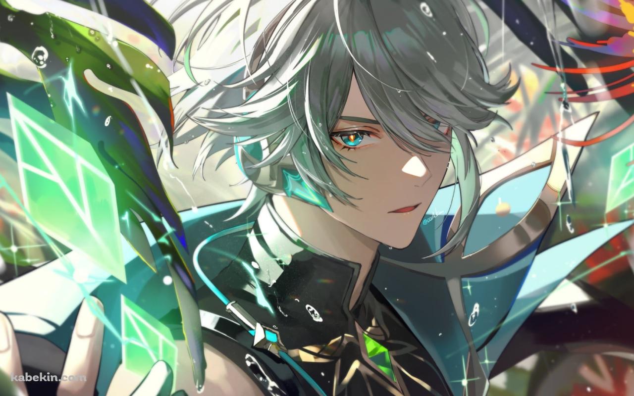 魔法を詠唱するかっこいいアルハイゼン / 原神の壁紙(1280px x 800px) 高画質 PC・デスクトップ用