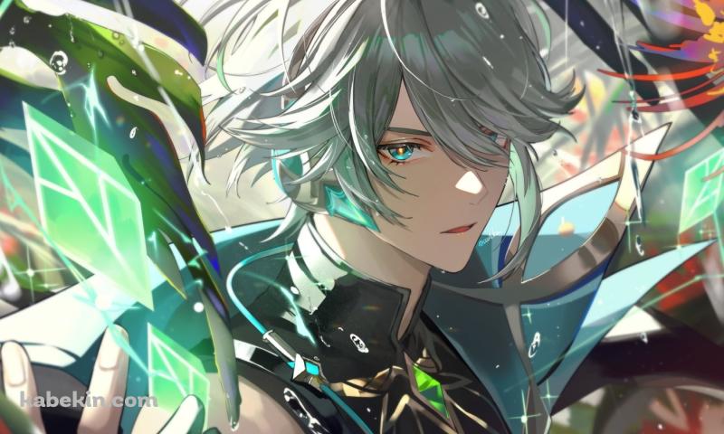 魔法を詠唱するかっこいいアルハイゼン / 原神の壁紙(800px x 480px) 高画質 PC・デスクトップ用