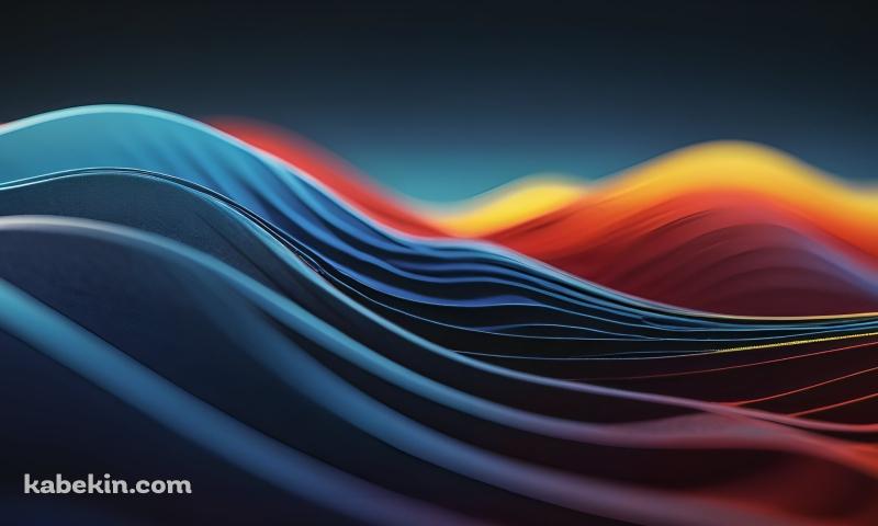 青・赤・黄色の波のようなテクスチャー / ぼやけた背景の壁紙(800px x 480px) 高画質 PC・デスクトップ用