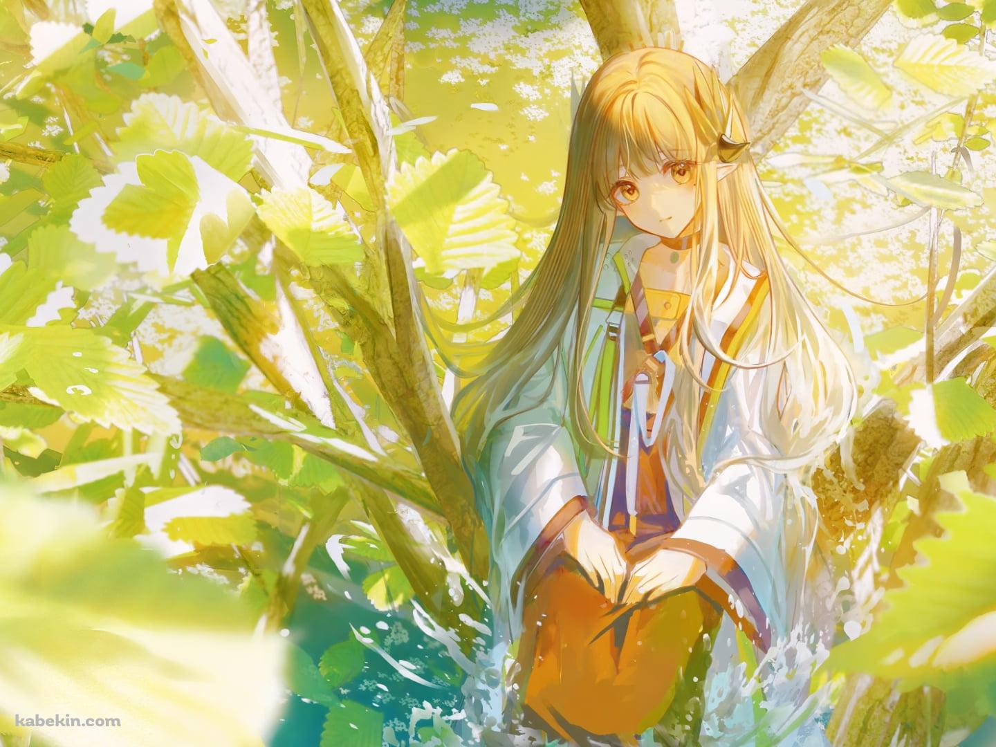 緑の木々とミュルジス / アークナイツの壁紙(1440px x 1080px) 高画質 PC・デスクトップ用