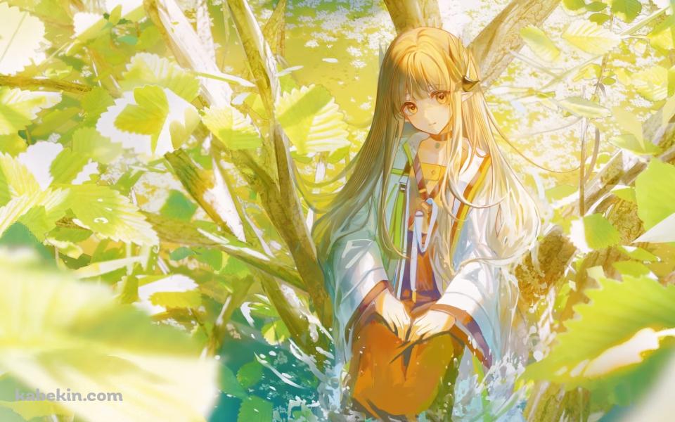 緑の木々とミュルジス / アークナイツの壁紙(960px x 600px) 高画質 PC・デスクトップ用