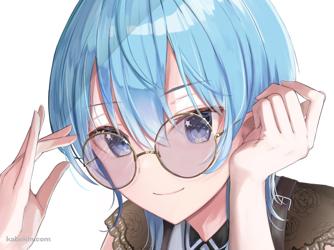 金ぶちメガネをかけた星街すいせい / ホロライブ / バーチャルYouTuber / Vtuberの壁紙(1152px x 864px) 高画質 PC・デスクトップ用