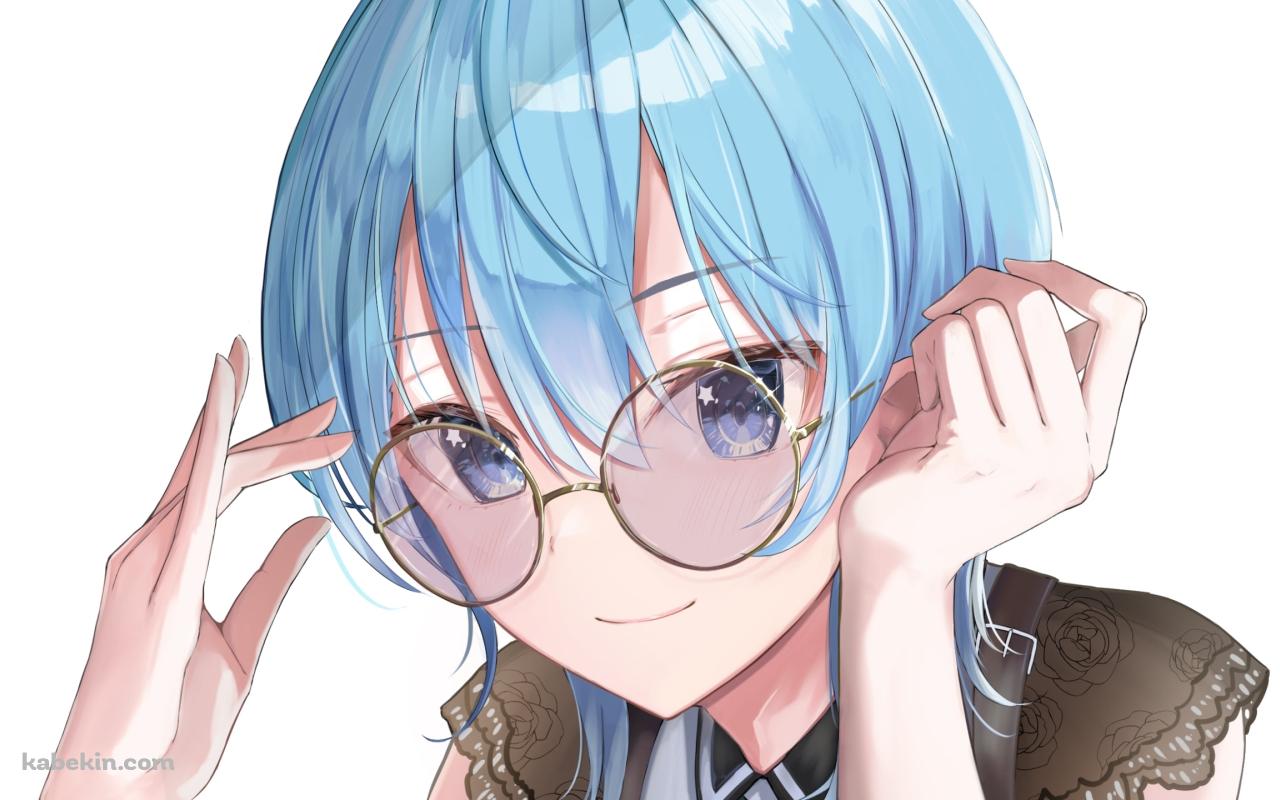 金ぶちメガネをかけた星街すいせい / ホロライブ / バーチャルYouTuber / Vtuberの壁紙(1280px x 800px) 高画質 PC・デスクトップ用