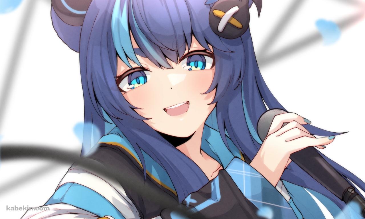 マイクを持つ藤倉ウルカ / バーチャルYouTuberの壁紙(1280px x 768px) 高画質 PC・デスクトップ用