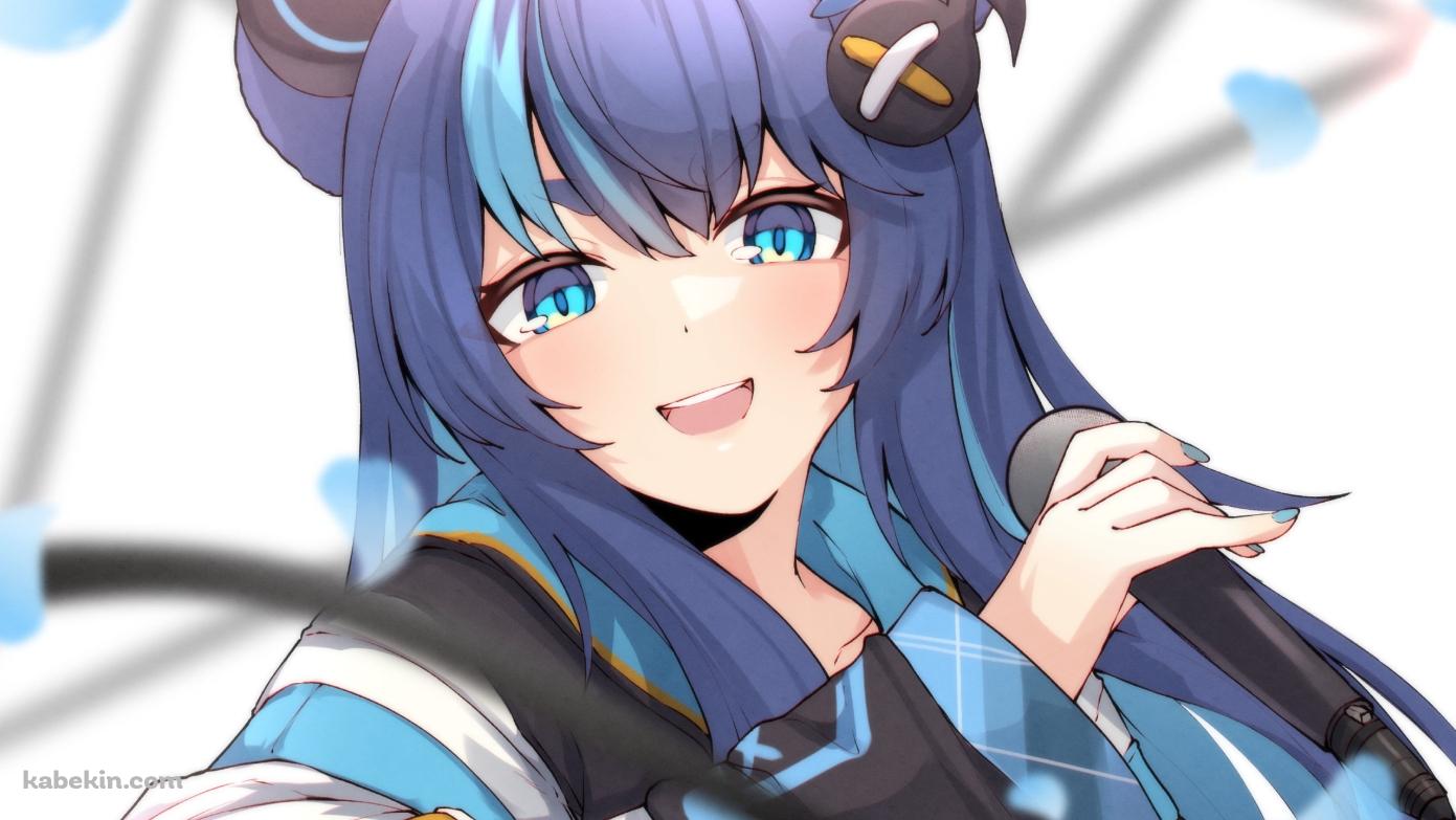 マイクを持つ藤倉ウルカ / バーチャルYouTuberの壁紙(1391px x 783px) 高画質 PC・デスクトップ用