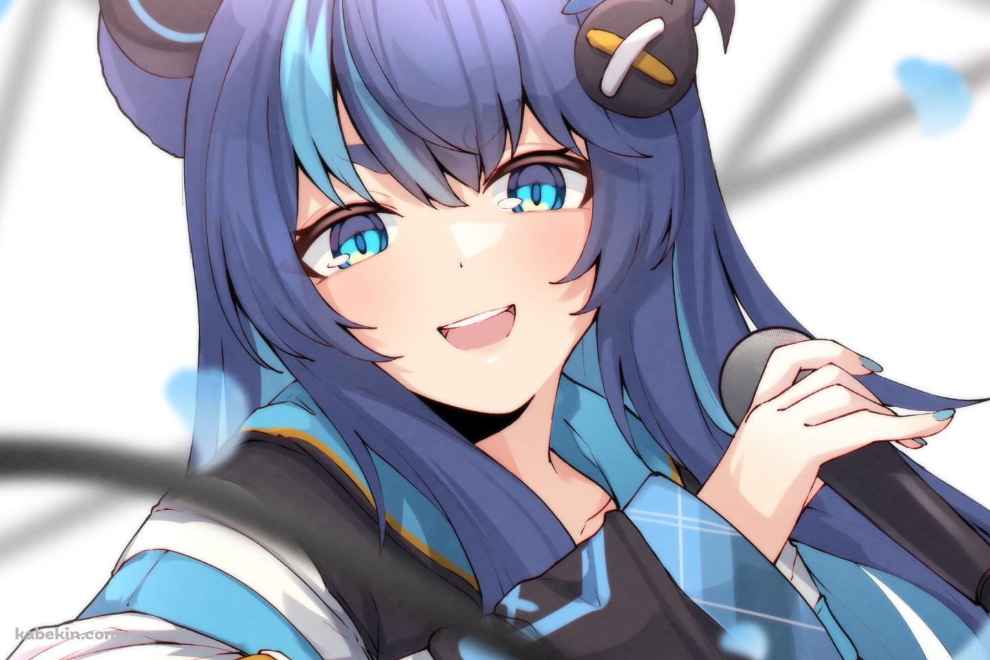 マイクを持つ藤倉ウルカ / バーチャルYouTuberの壁紙(1440px x 960px) 高画質 PC・デスクトップ用