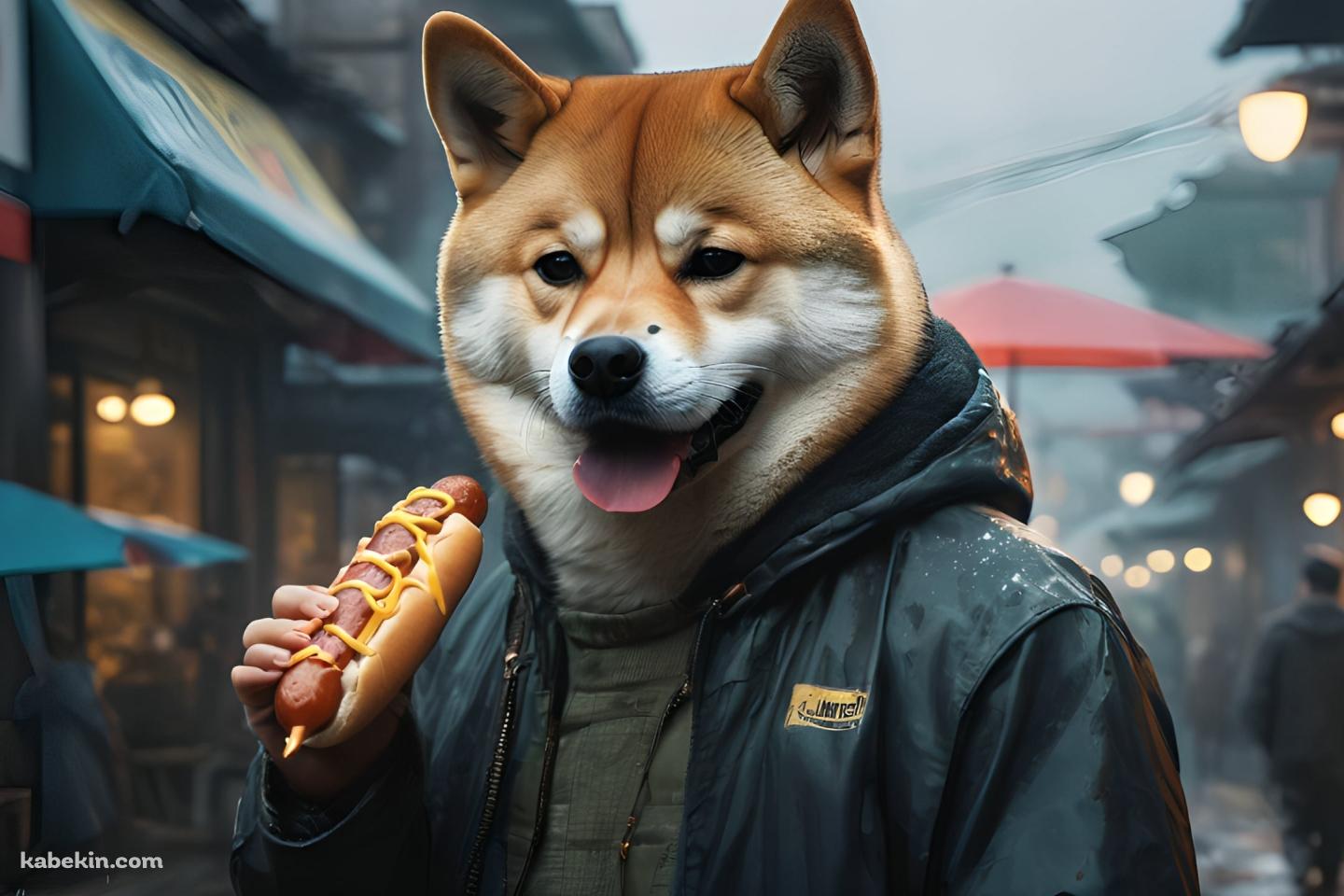 ホットドッグを食べる犬男の壁紙(1440px x 960px) 高画質 PC・デスクトップ用