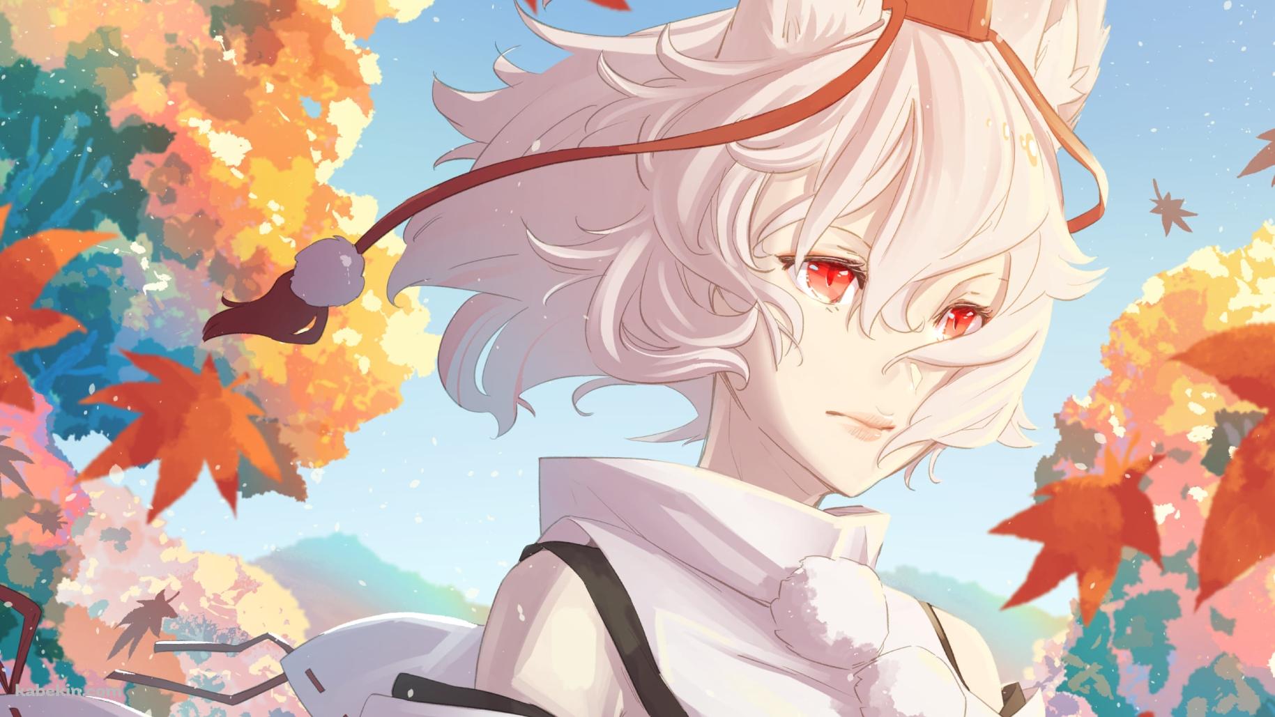 綺麗な紅葉と犬走椛（いぬばしり もみじ） / 東方の壁紙(1829px x 1029px) 高画質 PC・デスクトップ用