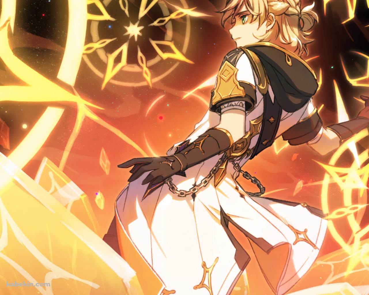 無数の魔法を詠唱するかっこいいアルベド / 原神の壁紙(1280px x 1024px) 高画質 PC・デスクトップ用