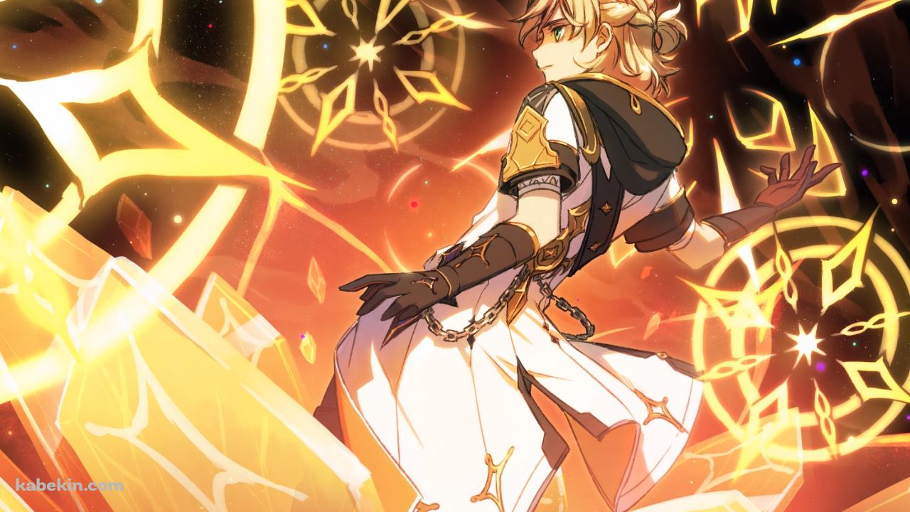 無数の魔法を詠唱するかっこいいアルベド / 原神の壁紙(1280px x 720px) 高画質 PC・デスクトップ用