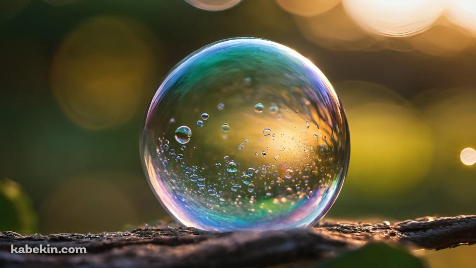 木の枝の上にある綺麗なシャボン玉の壁紙(960px x 540px) 高画質 PC・デスクトップ用