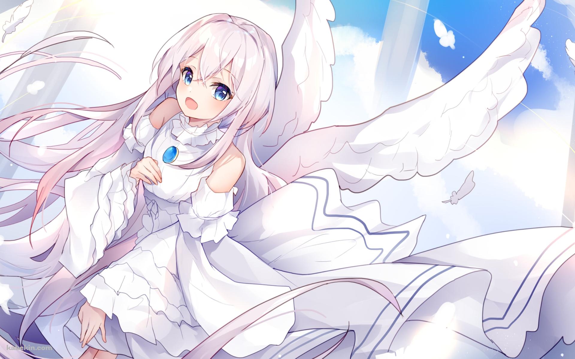 笑顔のとわ / 青いブローチ / 白い羽 / ワンルーム、日当たり普通、天使つき。の壁紙(1920px x 1200px) 高画質 PC・デスクトップ用