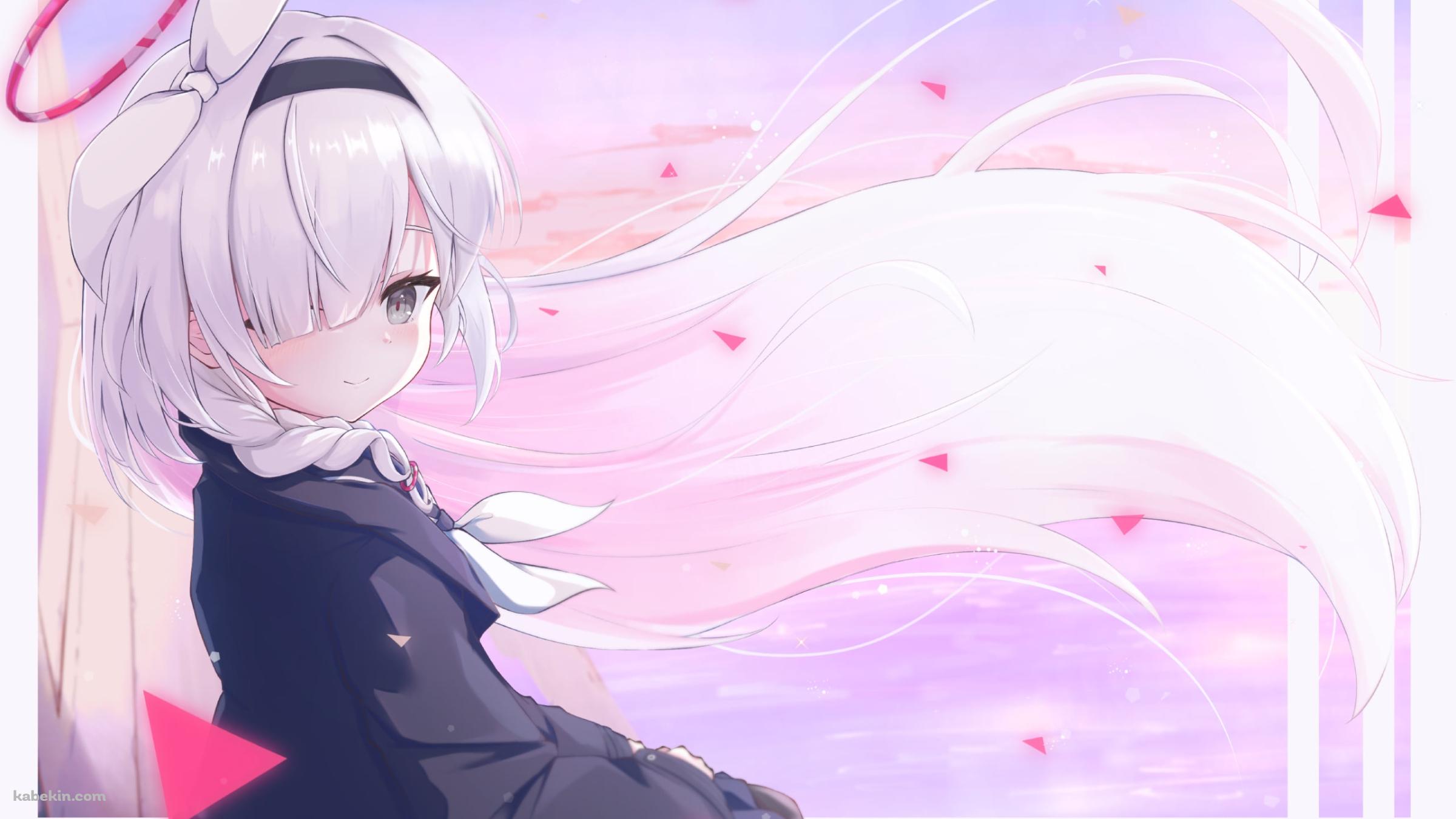 髪をなびかせるプラナ / 窓辺 / ブルーアーカイブ(2400x1350px)のデスクトップPC用の壁紙 | 高画質 | 壁紙キングダム