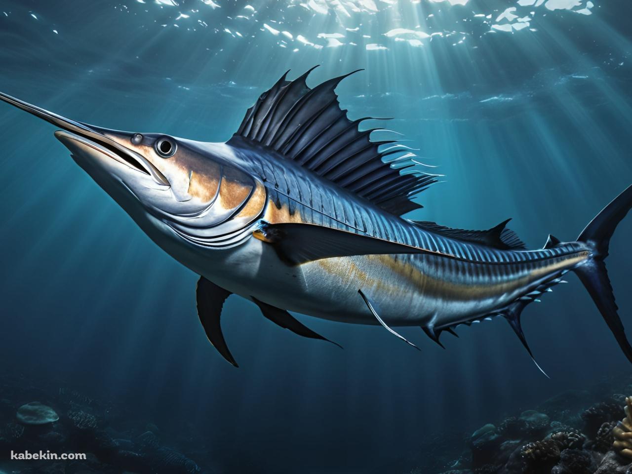 海を泳ぐバショウカジキの壁紙(1280px x 960px) 高画質 PC・デスクトップ用