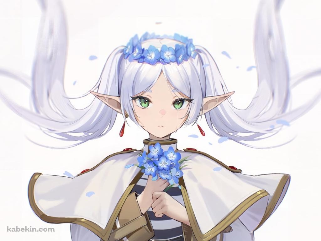 蒼月草を持ち涙するフリーレン / 葬送のフリーレンの壁紙(1024px x 768px) 高画質 PC・デスクトップ用