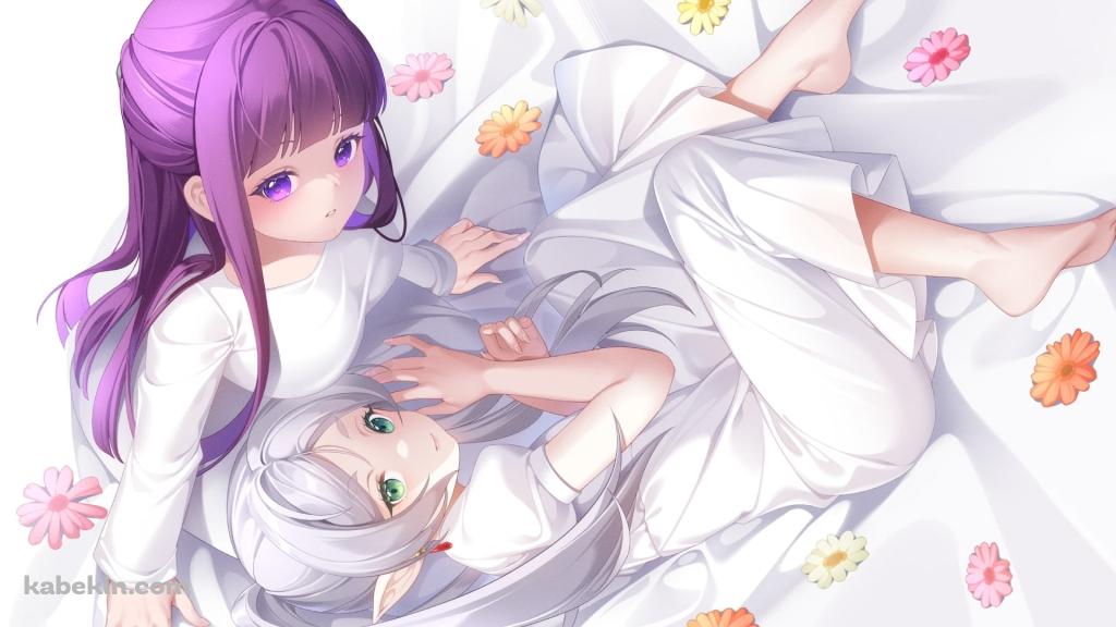 フリーレン / フェルン / 白い服 / 白いシーツ / 葬送のフリーレンの壁紙(1024px x 576px) 高画質 PC・デスクトップ用