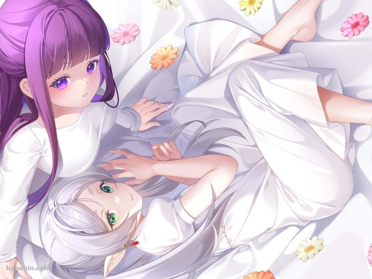 フリーレン / フェルン / 白い服 / 白いシーツ / 葬送のフリーレンの壁紙(1280px x 960px) 高画質 PC・デスクトップ用