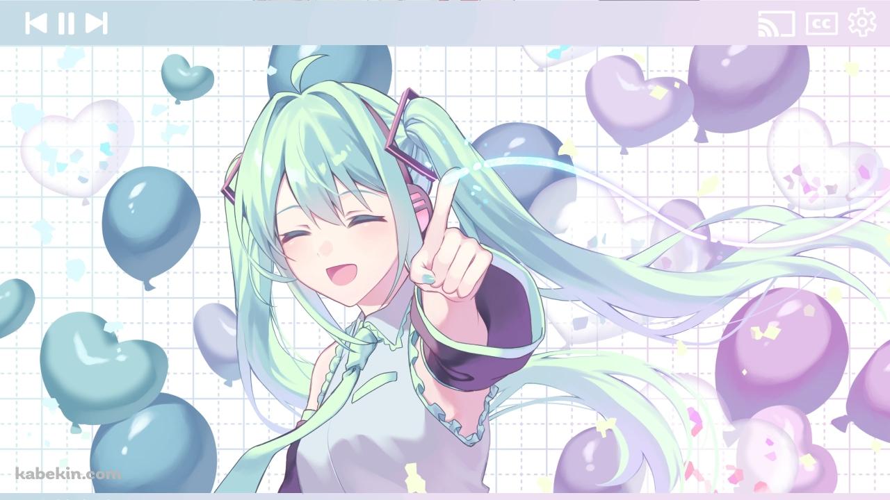 笑顔で指をさす初音ミク / ボカロの壁紙(1280px x 720px) 高画質 PC・デスクトップ用
