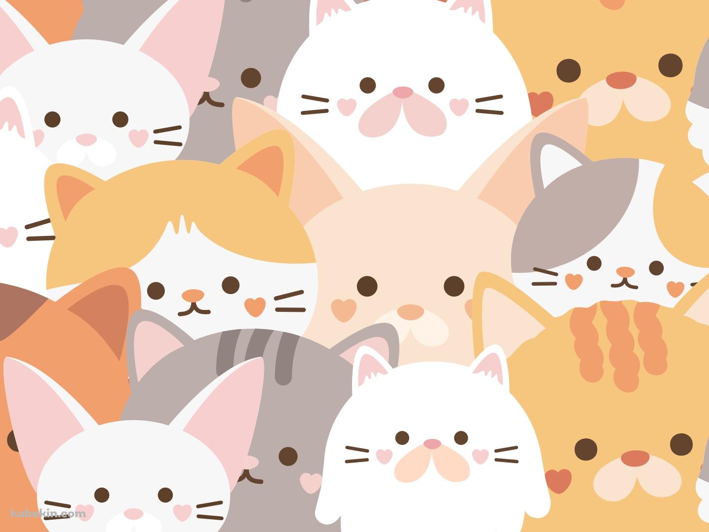 可愛いいろいろな猫のイラストの壁紙(1440px x 1080px) 高画質 PC・デスクトップ用