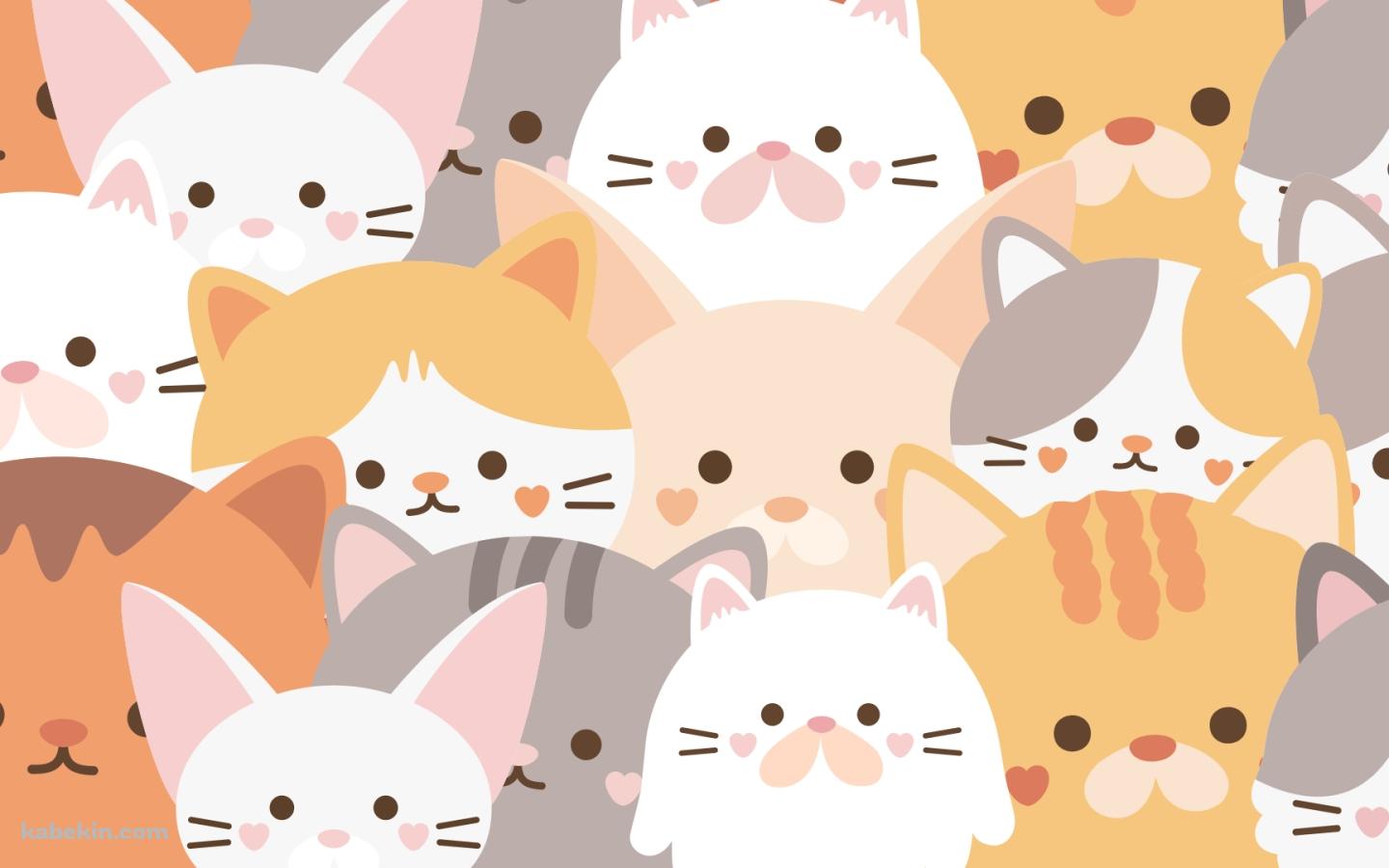 可愛いいろいろな猫のイラストの壁紙(1440px x 900px) 高画質 PC・デスクトップ用