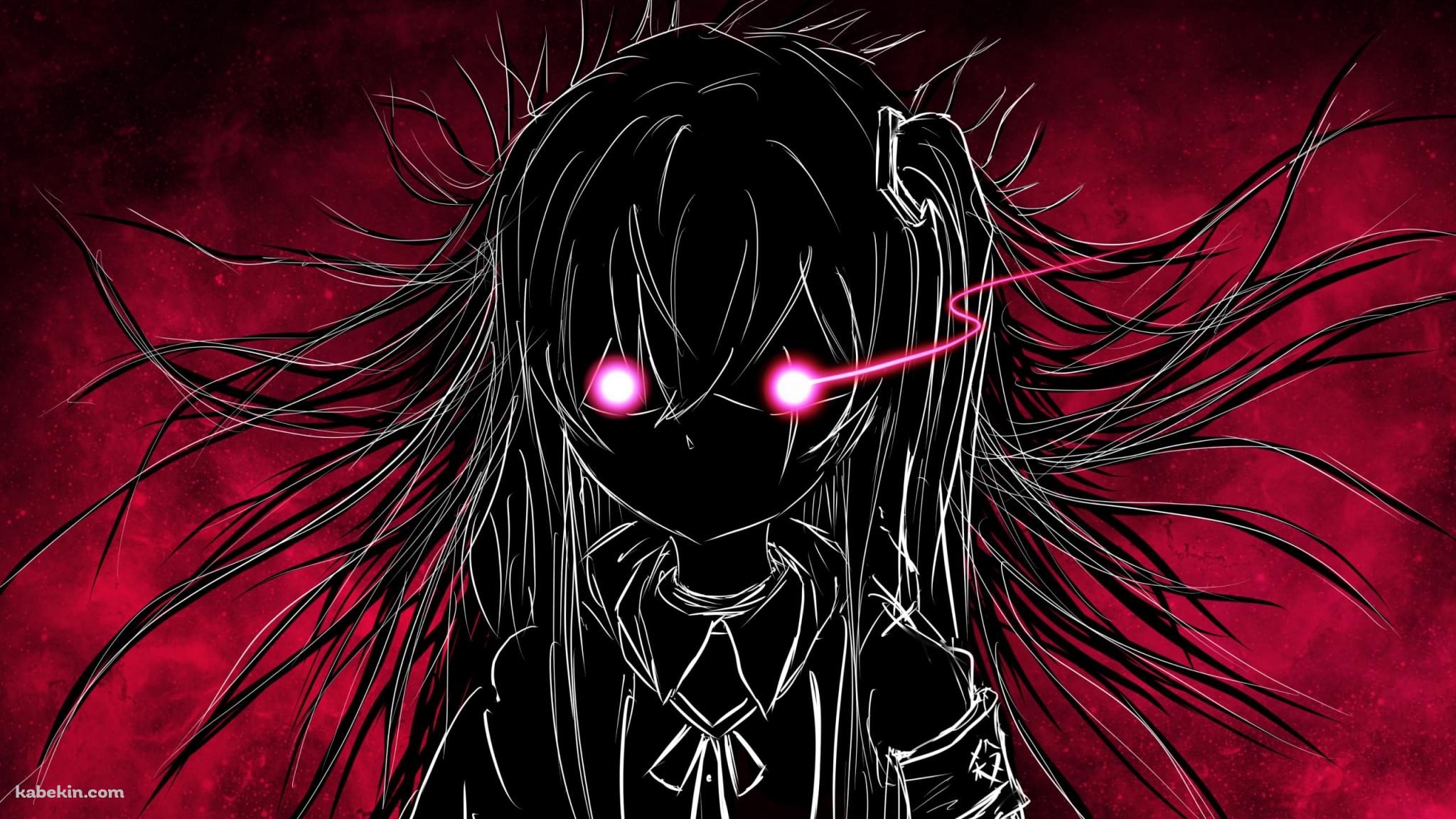ピンクに目が光るUMP45 / ドールズフロントラインの壁紙(2048px x 1152px) 高画質 PC・デスクトップ用