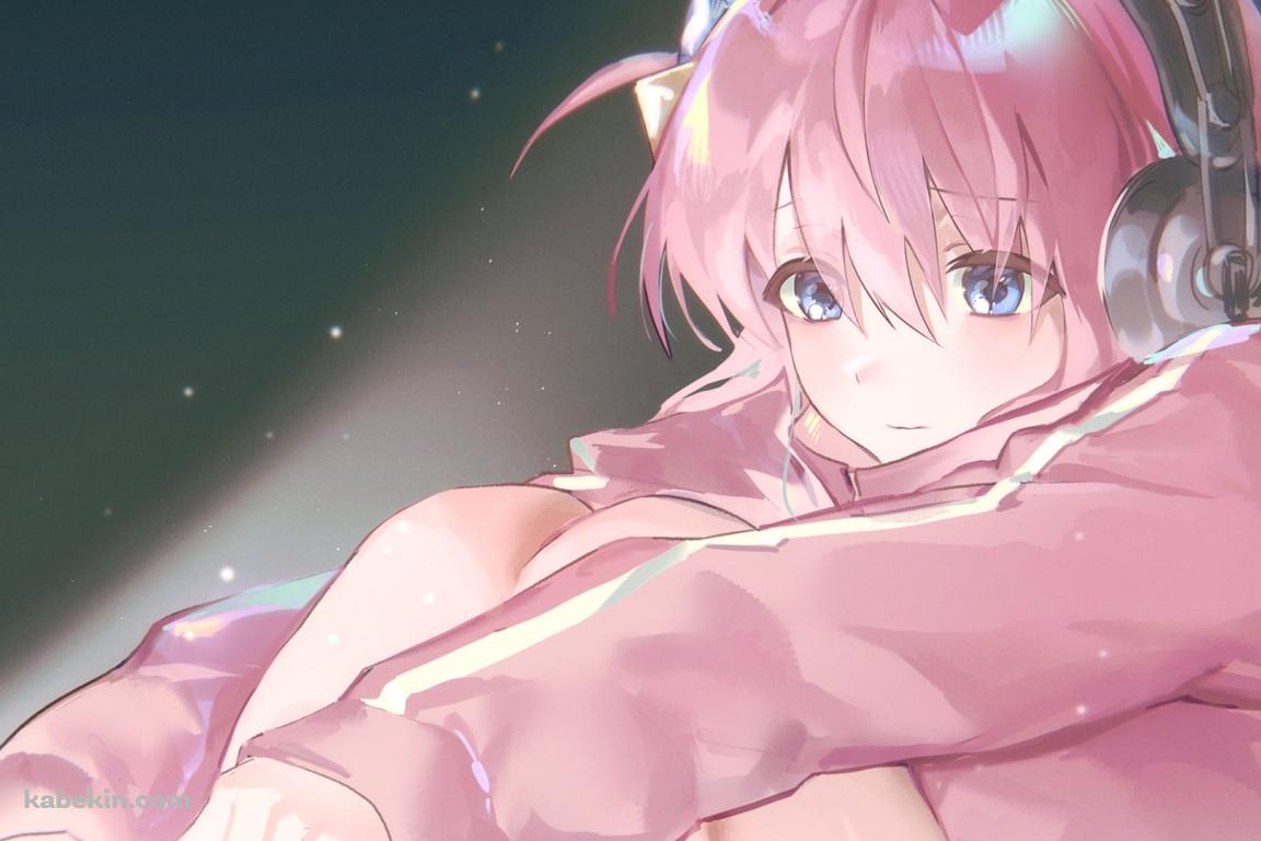 体育座りで音楽を聴く後藤ひとり / ぼっち・ざ・ろっく!の壁紙(1152px x 768px) 高画質 PC・デスクトップ用