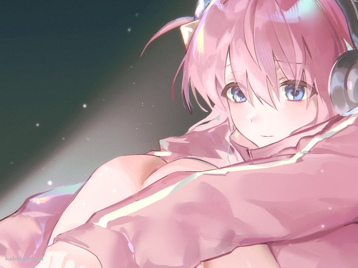 体育座りで音楽を聴く後藤ひとり / ぼっち・ざ・ろっく!の壁紙(1440px x 1080px) 高画質 PC・デスクトップ用