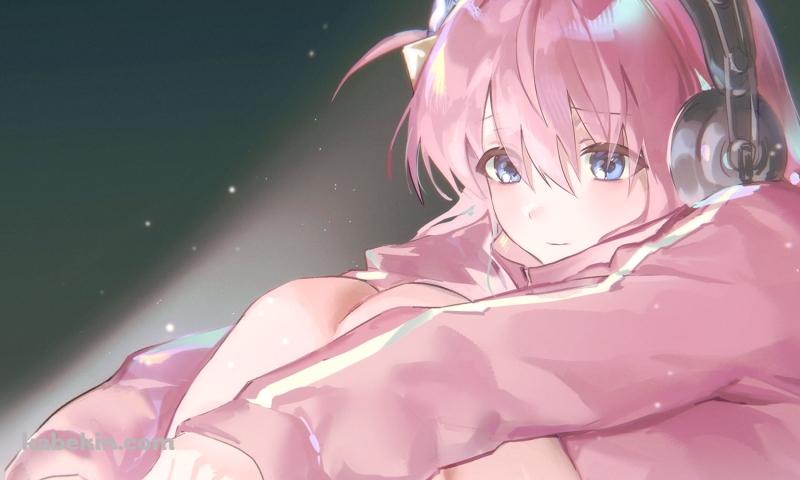 体育座りで音楽を聴く後藤ひとり / ぼっち・ざ・ろっく!の壁紙(800px x 480px) 高画質 PC・デスクトップ用