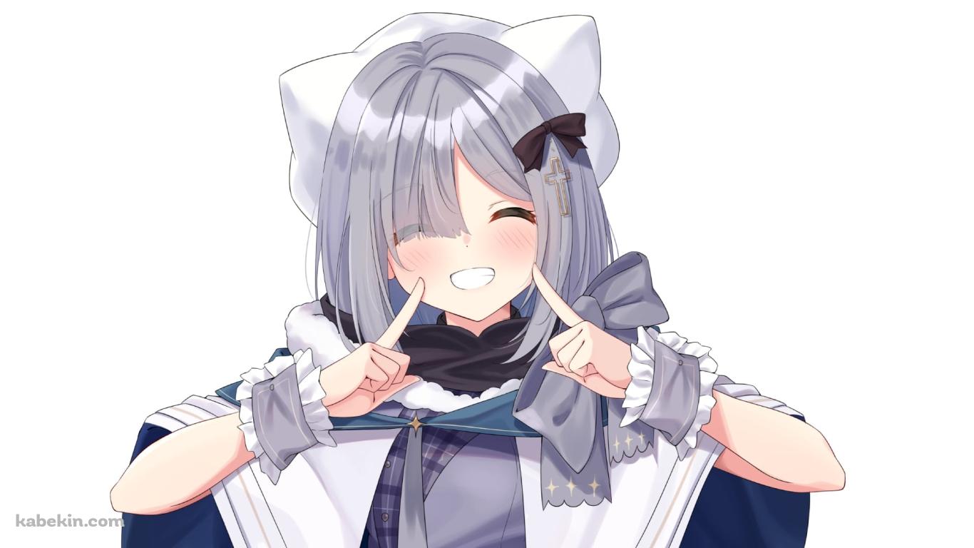指で顔をさす笑顔の花芽すみれ / ぶいすぽっ！ / バーチャルYouTuber / Vtuberの壁紙(1366px x 768px) 高画質 PC・デスクトップ用