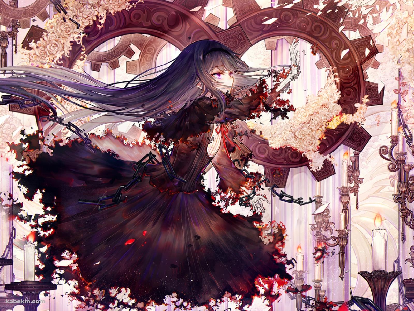 歯車と黒いドレスを着た暁美ほむら / 魔法少女まどか☆マギカの壁紙(1600px x 1200px) 高画質 PC・デスクトップ用