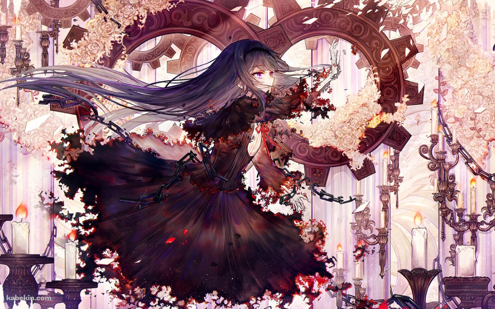 歯車と黒いドレスを着た暁美ほむら / 魔法少女まどか☆マギカの壁紙(1680px x 1050px) 高画質 PC・デスクトップ用