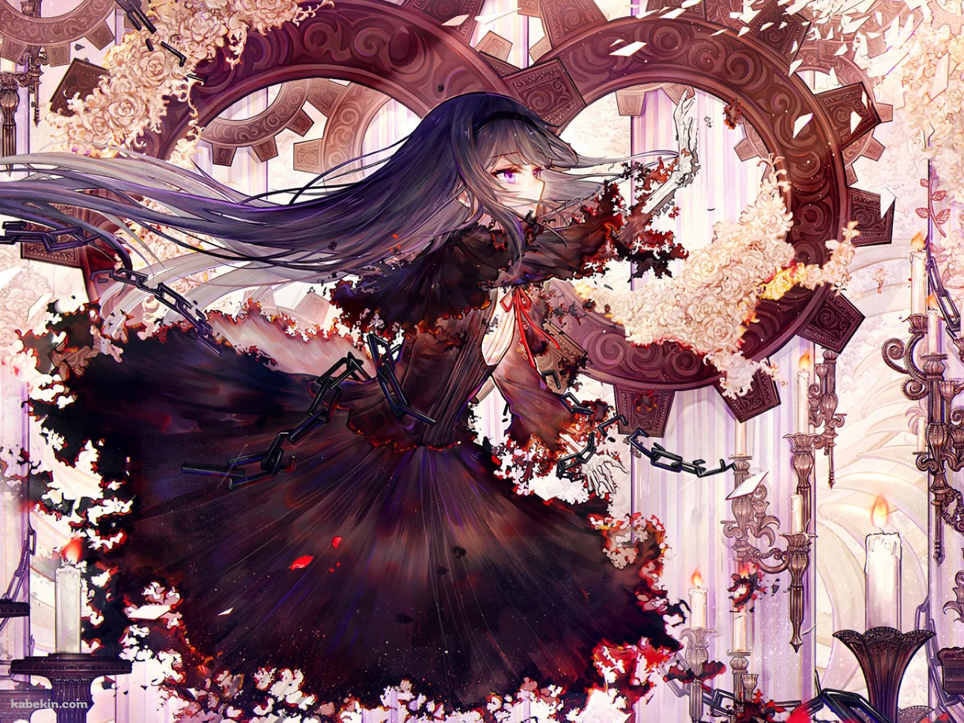 歯車と黒いドレスを着た暁美ほむら / 魔法少女まどか☆マギカの壁紙(1920px x 1440px) 高画質 PC・デスクトップ用