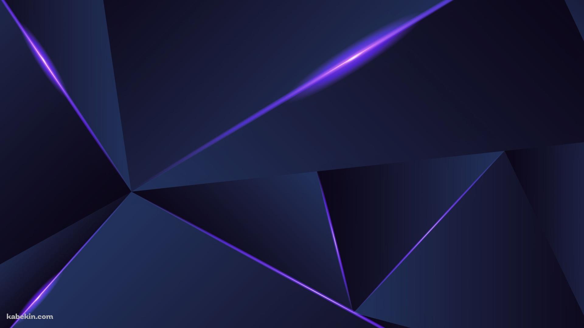 紫に光るライン / 黒いグラデーションの背景の壁紙(1920px x 1080px) 高画質 PC・デスクトップ用