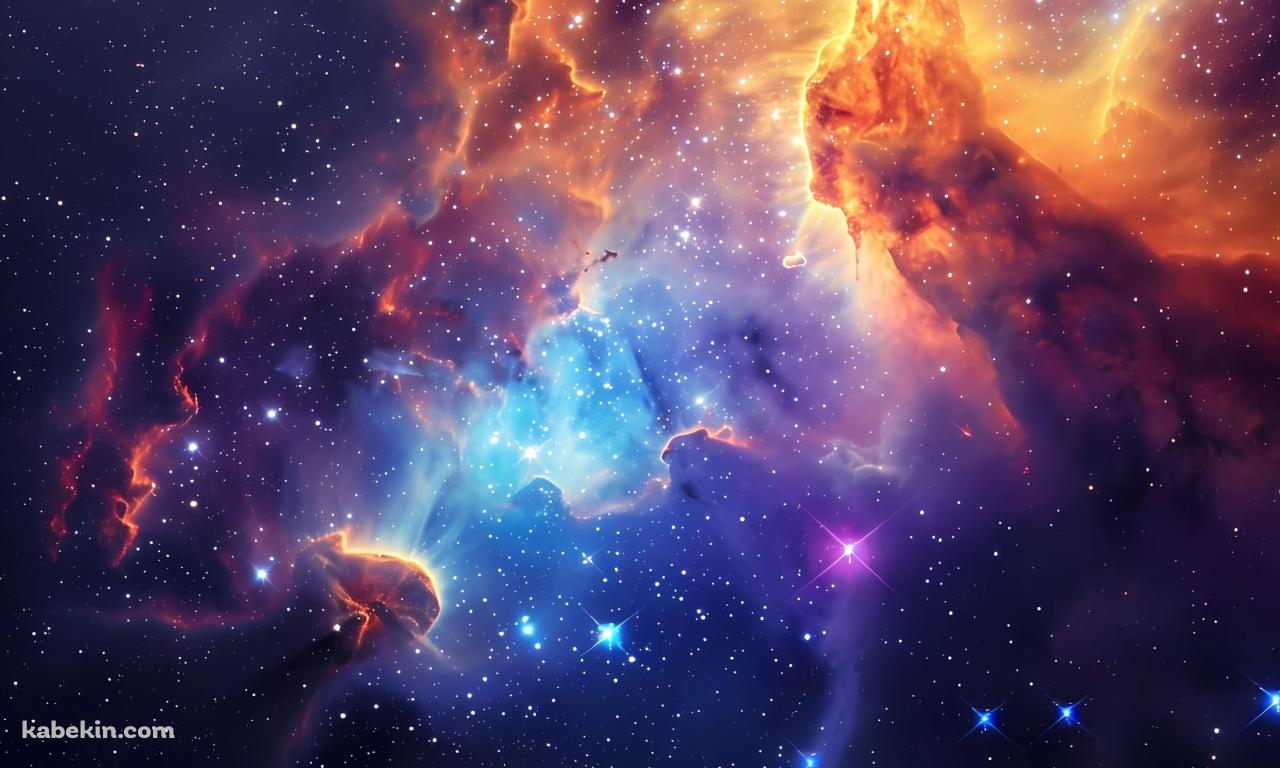 極彩色の宇宙 / 綺麗 / 瞬く星の壁紙(1280px x 768px) 高画質 PC・デスクトップ用