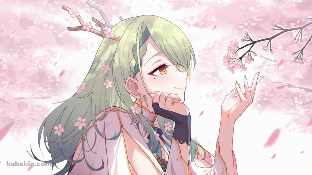 桜の花を愛でるセレス・ファウナ / ホロライブ / バーチャルYouTuber / Vtuberの壁紙(1051px x 591px) 高画質 PC・デスクトップ用