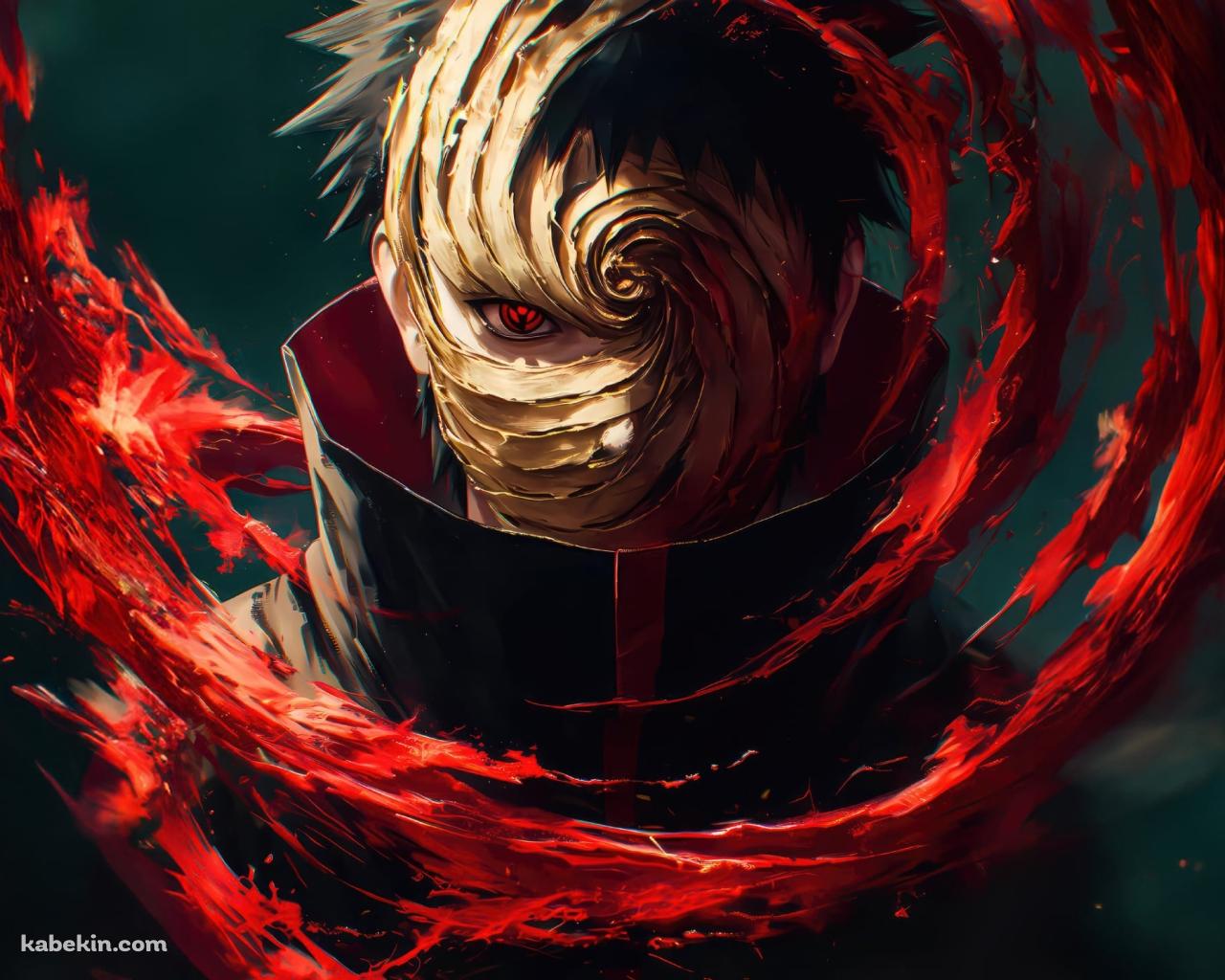 仮面から瞳を覗かせるうちはオビト / Obito Uchiha / NARUTOの壁紙(1280px x 1024px) 高画質 PC・デスクトップ用
