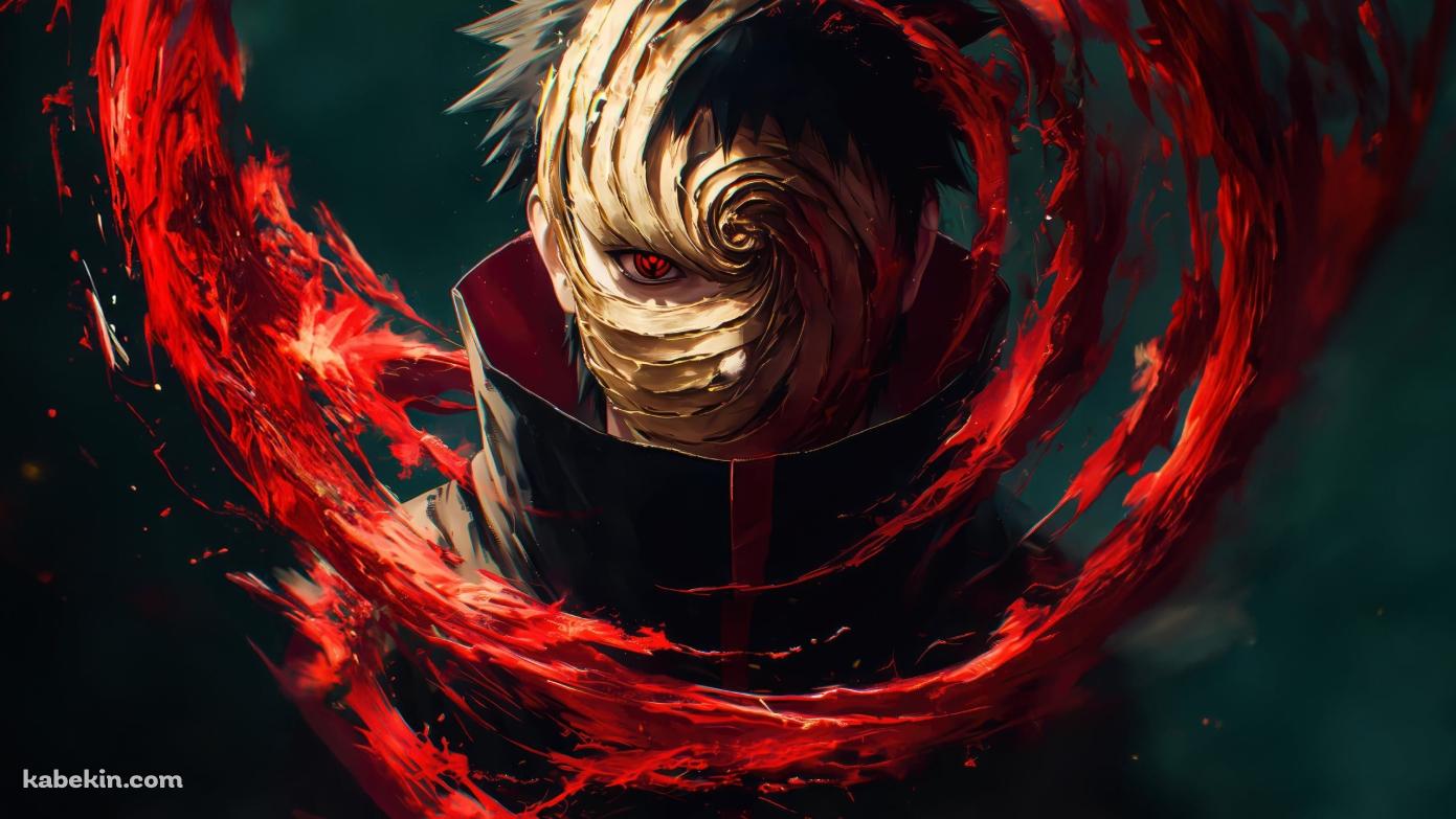 仮面から瞳を覗かせるうちはオビト / Obito Uchiha / NARUTOの壁紙(1391px x 783px) 高画質 PC・デスクトップ用