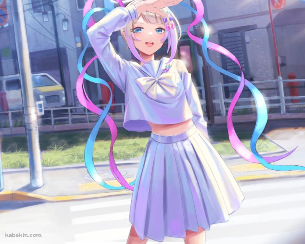 頭に手をかざす超てんちゃん / にーでぃがーる / NEEDY GIRL OVERDOSEの壁紙(1280px x 1024px) 高画質 PC・デスクトップ用